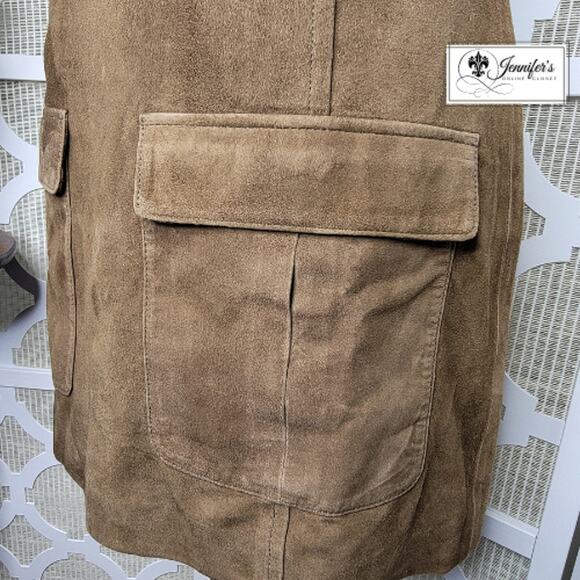 H & M BRAND NEW Genuine Suede Flap Pocket Mini Skirt Size 12 - Picture 4 of 11